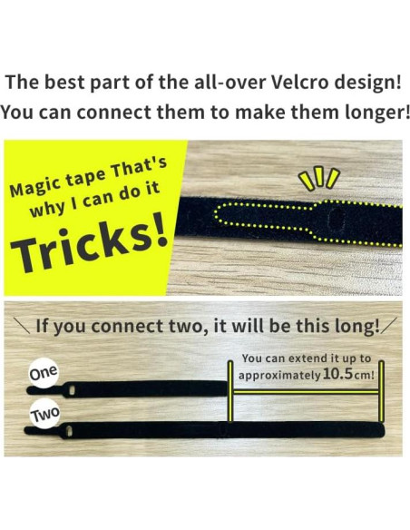 Sujetadores de Cable INOVA 50 Piezas 15.24 cm Negro Reutilizables