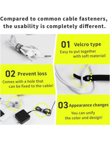 Sujetadores de Cable INOVA 50 Piezas 15.24 cm Negro Reutilizables