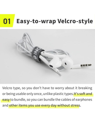 Sujetadores de Cable INOVA 50 Piezas 15.24 cm Negro Reutilizables