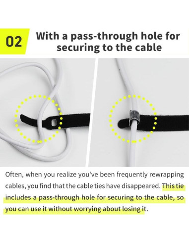 Sujetadores de Cable INOVA 50 Piezas 15.24 cm Negro Reutilizables