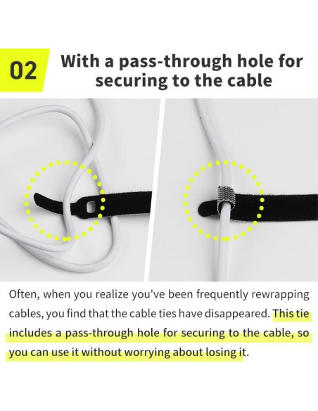 Sujetadores de Cable INOVA 50 Piezas 15.24 cm Negro Reutilizables