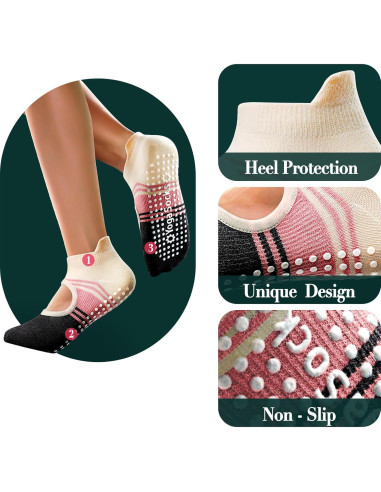 Calcetines de Yoga Antideslizantes Warmvin Mujeres 5-9