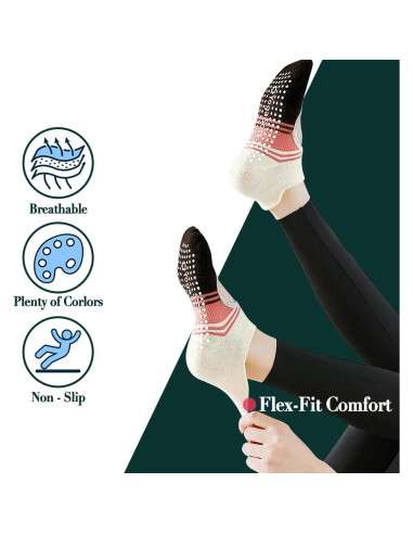 Calcetines de Yoga Antideslizantes Warmvin Mujeres 5-9
