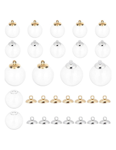 30pcs Mini Adornos de Vidrio PH PandaHall 20mm Transparentes
