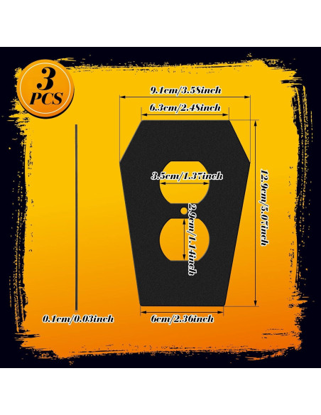 Tapa de Interruptor de Luz Peryiter 3 Piezas Metal Negro Gótico Tapa de Interruptor de Luz Peryiter 3 Piezas Metal Negro Gótico