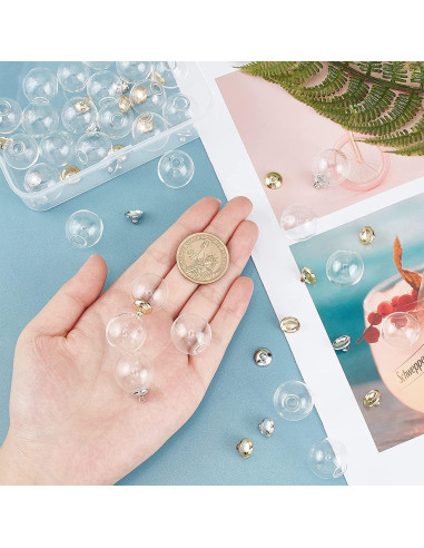 30pcs Mini Adornos de Vidrio PH PandaHall 20mm Transparentes