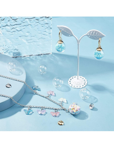 30pcs Mini Adornos de Vidrio PH PandaHall 20mm Transparentes