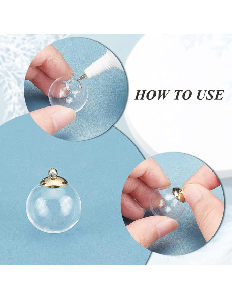 30pcs Mini Adornos de Vidrio PH PandaHall 20mm Transparentes