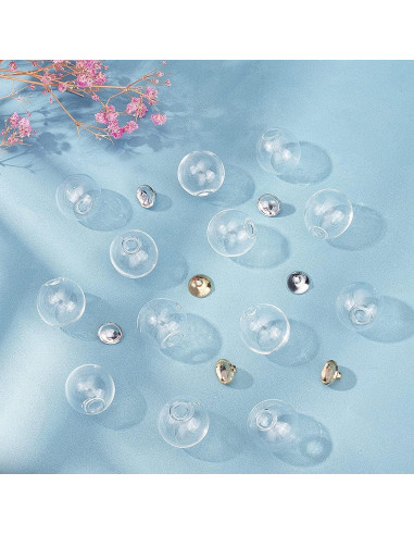 30pcs Mini Adornos de Vidrio PH PandaHall 20mm Transparentes
