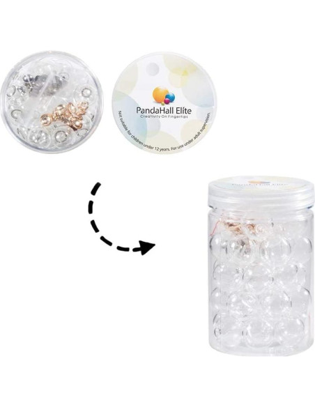 30pcs Mini Adornos de Vidrio PH PandaHall 20mm Transparentes