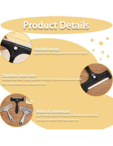 Cortador de Queso Ajustable Biunnru con 4 Cables Repuestos