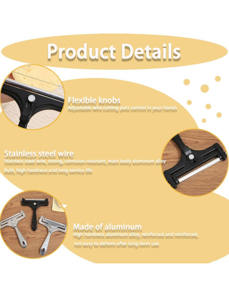 Cortador de Queso Ajustable Biunnru con 4 Cables Repuestos