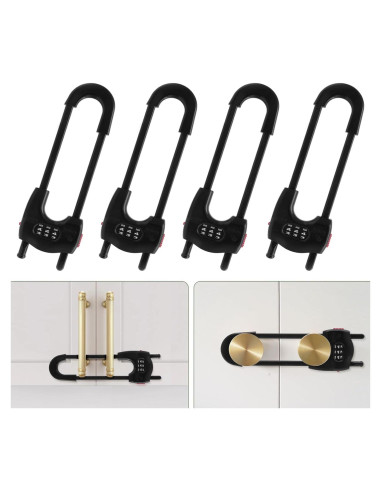 Cerraduras Deslizantes para Gabinetes xuanxi star - 4 Piezas Negro