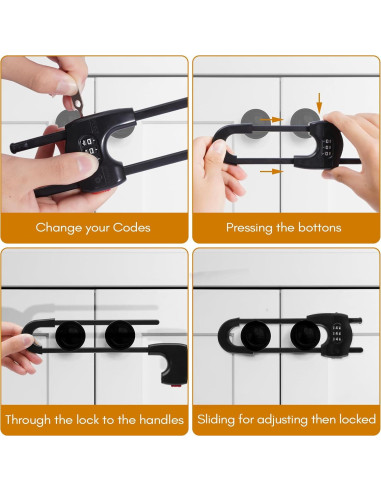 Cerraduras Deslizantes para Gabinetes xuanxi star - 4 Piezas Negro