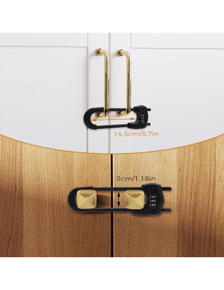 Cerraduras Deslizantes para Gabinetes xuanxi star - 4 Piezas Negro Cerraduras Deslizantes para Gabinetes xuanxi star - 4 Piezas Negro
