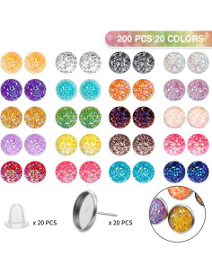 Kit de Joyería DIY Maitys 200 Pcs Cabochones Resina 8mm 2