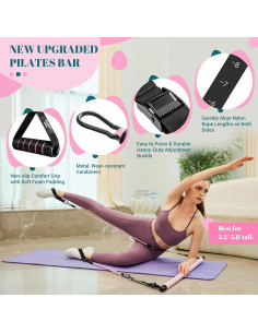 Kit de Barra de Pilates COFOF con Bandas de Resistencia 9-68 kg 2