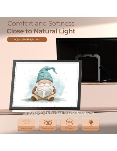 DONPODER A3 Luz Pad con Soporte Incorporado 42x32cm LED