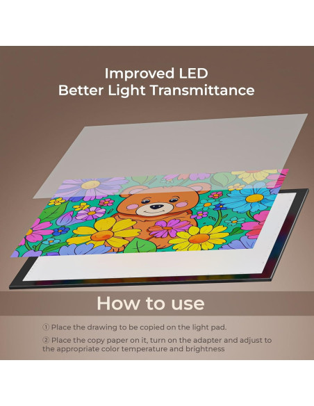 DONPODER A3 Luz Pad con Soporte Incorporado 42x32cm LED