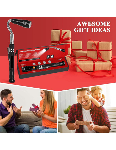 Herramienta de Recogida Magnética LED Biuonk 57 cm con Linterna