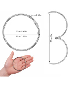 Anillas de Encuadernación Coideal 63mm Plateadas - Paquete de 20 2
