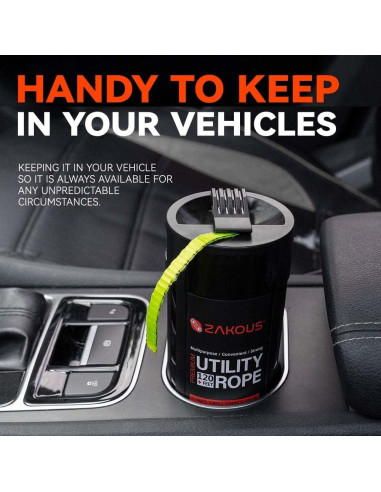 Canasta de Cuerda Zakous 36m Nylon 499kg Resistencia Camping