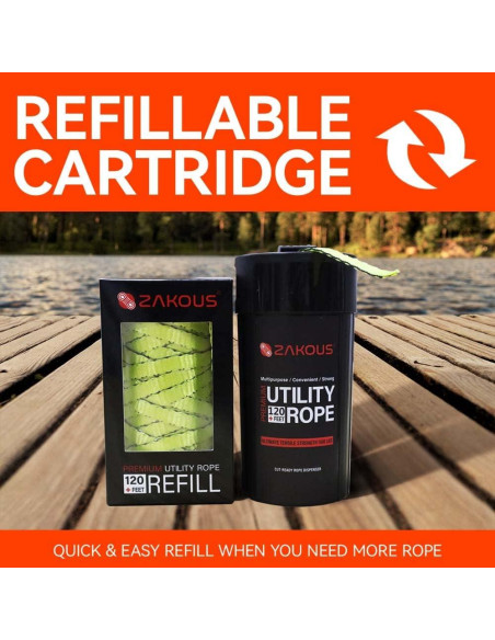Canasta de Cuerda Zakous 36m Nylon 499kg Resistencia Camping