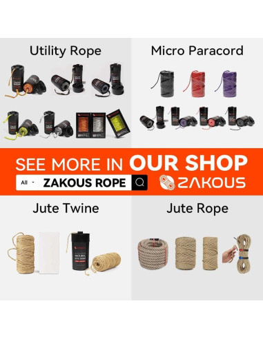 Canasta de Cuerda Zakous 36m Nylon 499kg Resistencia Camping
