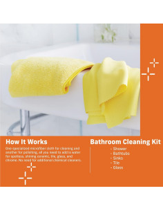 Kit de Limpieza de Baño E-Cloth Microfibra Reutilizable 1 Año 2