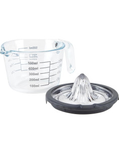 Exprimidor Manual de Cítricos Cartman Gris con Taza Medidora 2