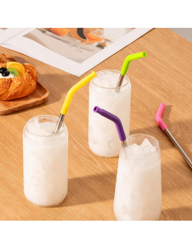 4 Pajitas de Metal Reutilizables Soledea para Vasos 40 oz