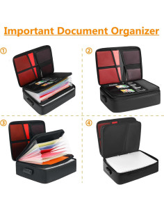 Caja de Documentos a Prueba de Fuego Ettonsun Negra 36x27cm 2