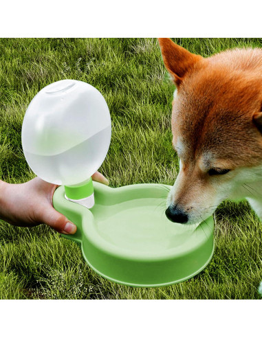 Botella de Agua para Mascotas MaxcGear 350ml Verde Plegable