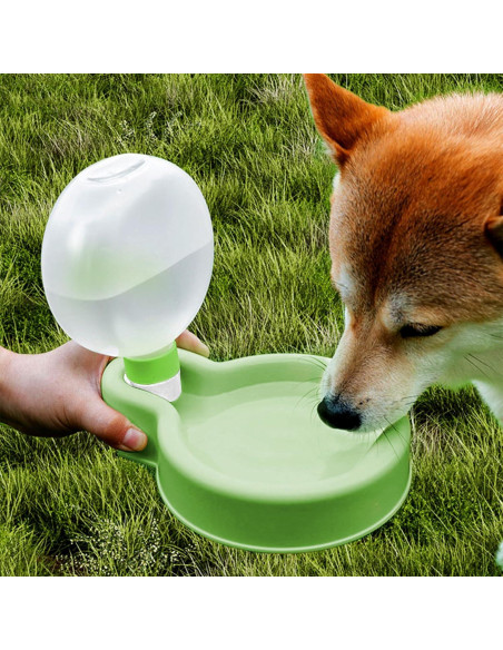 Botella de Agua para Mascotas MaxcGear 350ml Verde Plegable