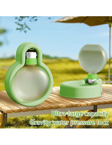 Botella de Agua para Mascotas MaxcGear 350ml Verde Plegable