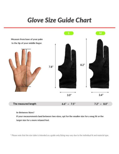 Guante Transpirable para Dibujo WSWBD Negro S - Arte Digital