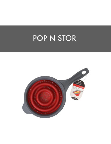 Colador Plegable Dexas 20.32 cm Rojo 1.23 Litros Apto Lavavajillas