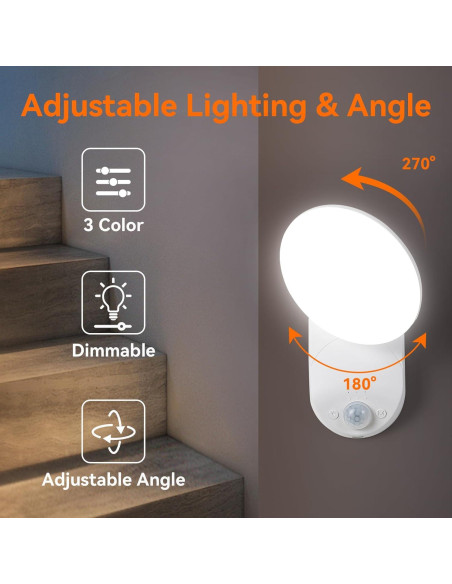 Luz de Pared Recargable con Sensor de Movimiento Gotopceed 400 Lúmenes