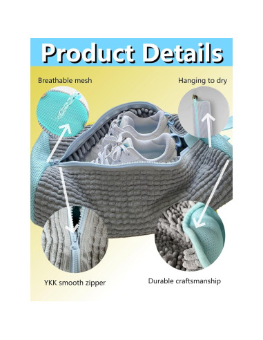 Bolsa de Lavado de Zapatos Taoddoe 39x19 cm Reutilizable