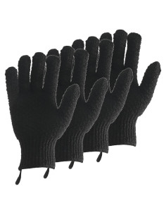 Guantes Exfoliantes para Baño CLEEDY - 2 Pares Negros