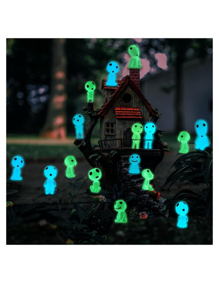 20 Mini Duendes Luminiscentes POPKER para Jardín y Terrario