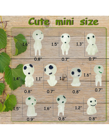 20 Mini Duendes Luminiscentes POPKER para Jardín y Terrario