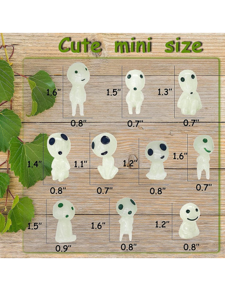 20 Mini Duendes Luminiscentes POPKER para Jardín y Terrario