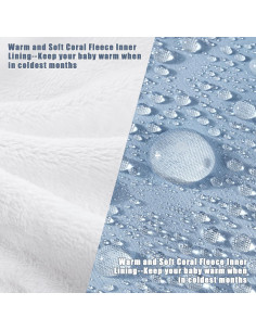 Saco de dormir para cochecito Yoofoss invierno azul 104 cm 2