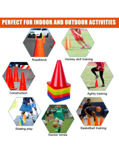 Conos de Entrenamiento Cyrico 17.78 cm - Paquete de 24 Multicolor 2