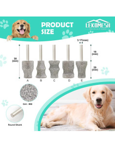 Muelas de Amolar para Uñas de Perro LEKOMESH 2pcs 3.175mm 2