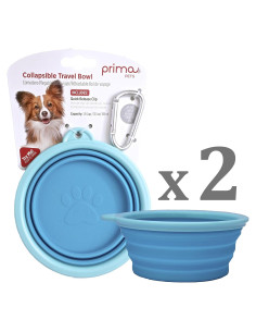 Cuenco Plegable de Silicona Prima Pets 1.5 Tazas Aqua - 2 Paquete