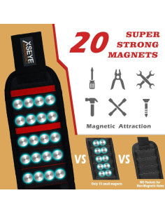 Pulsera Magnética XSEYE J-37 Roja para Tornillos y Piezas 2