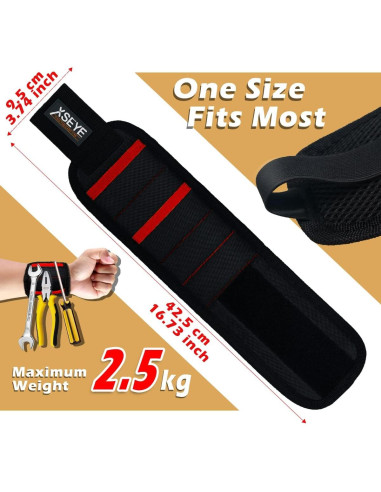 Pulsera Magnética XSEYE J-37 Roja para Tornillos y Piezas