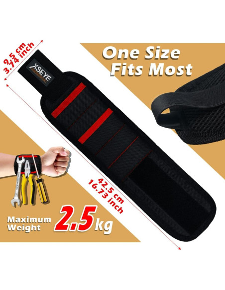 Pulsera Magnética XSEYE J-37 Roja para Tornillos y Piezas Pulsera Magnética XSEYE J-37 Roja para Tornillos y Piezas